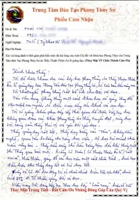 Phiếu Cảm Nhận Của Học Viên Thái Thị…
