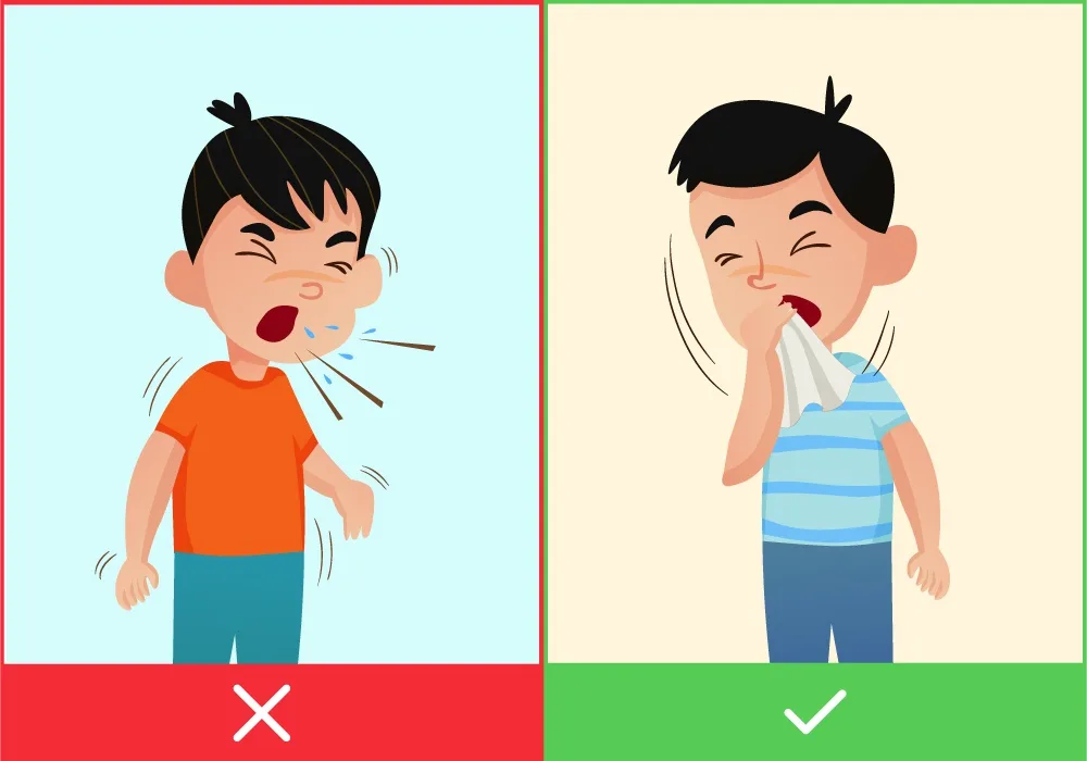 Chú Ý Dùng Tay Che Miệng, Hoặc Dùng Khăn Che Miệng