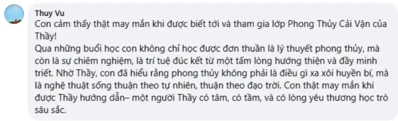 Cảm nhận học viên về khoá học phong thủy tại Viện INAFESA