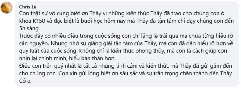 Cảm nhận học viên về khoá học phong thủy tại Viện INAFESA