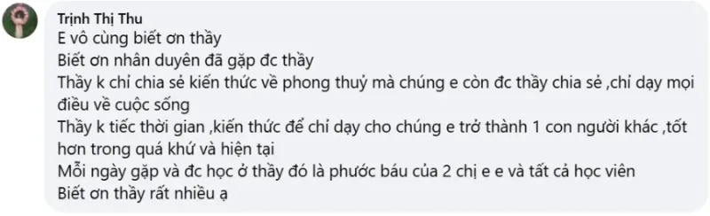 Cảm nhận học viên về khoá học phong thủy tại Viện INAFESA