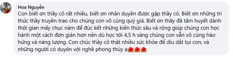 Cảm nhận học viên về khoá học phong thủy tại Viện INAFESA