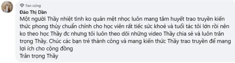 Cảm nhận học viên về khoá học phong thủy tại Viện INAFESA