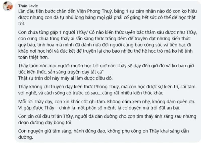 Cảm nhận học viên về khoá học phong thủy tại Viện INAFESA