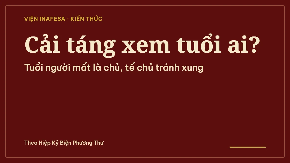 Ảnh chữ: Cải táng xem tuổi ai? Tuổi người mất là chủ, tế chủ tránh xung, theo Hiệp Kỷ Biện Phương Thư